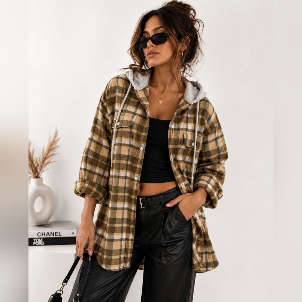 Levi's Plaid Hooded Classic Worker Shirt.